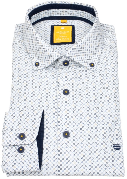 Redmond Hemd - Modern Fit - Button Down Kragen - Print - blau - 252020110 100 