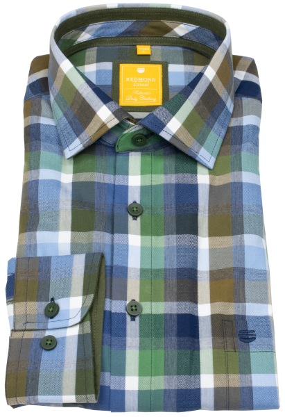 Redmond Hemd - Modern Fit - kariert - grün / blau - 252015110 600 