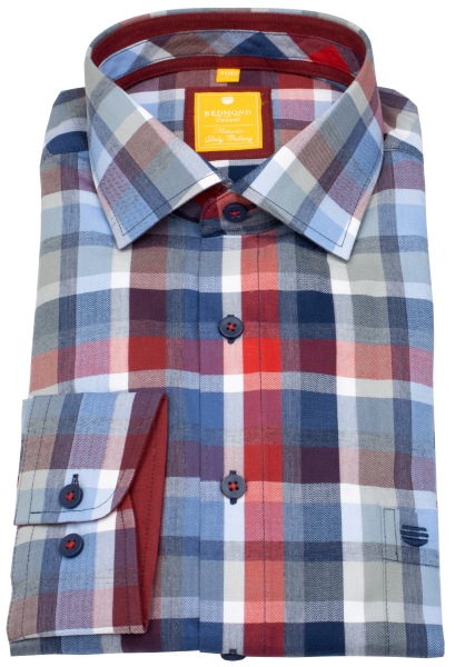 Redmond Hemd - Modern Fit - kariert - rot - 252015110 500 