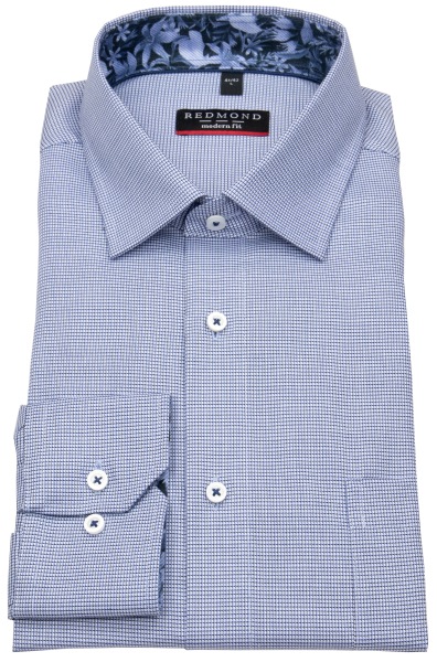 Redmond Hemd - Modern Fit - Kentkragen - Struktur - blau - ohne OVP - 251710110 19 