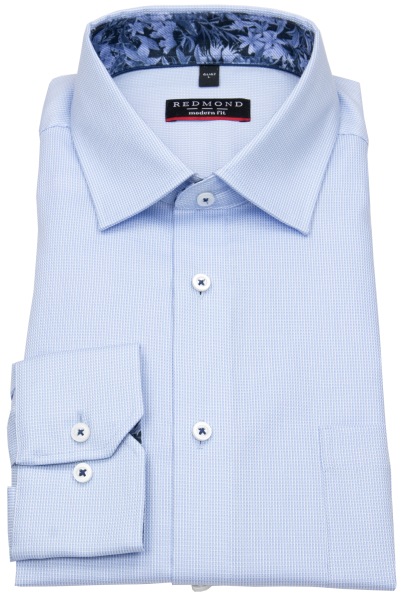 Redmond Hemd - Modern Fit - Kentkragen - Struktur - hellblau - ohne OVP - 251710110 10 