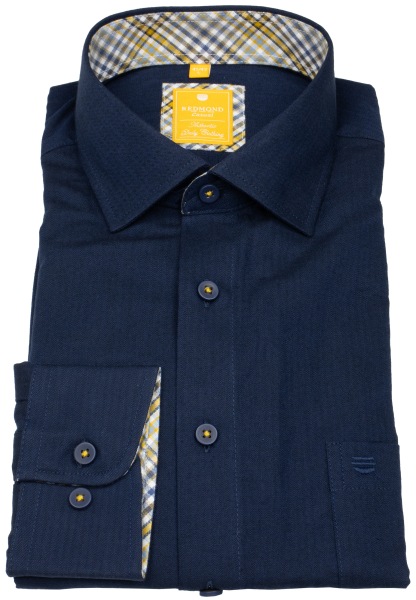 Redmond Hemd - Modern Fit - Kentkragen - Twill - dunkelblau - ohne OVP