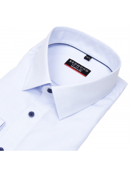 Redmond Hemd - Modern Fit - Kentkragen - Twill - Kontrastknöpfe - hellblau - 231700110 10 