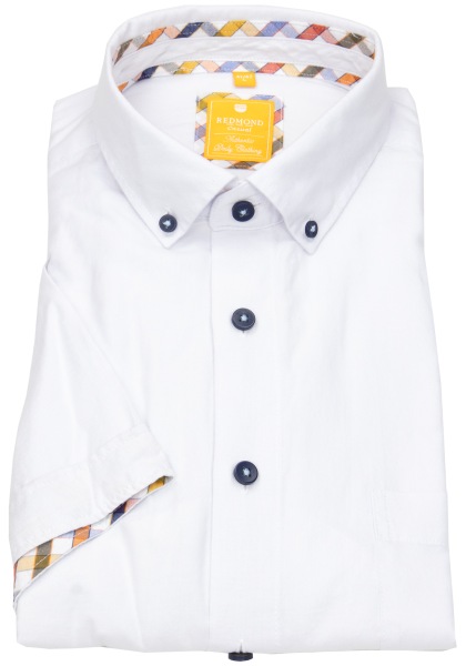 Redmond Kurzarmhemd - Modern Fit - Button Down Kragen - Oxford - weiß - 241500990 0 
