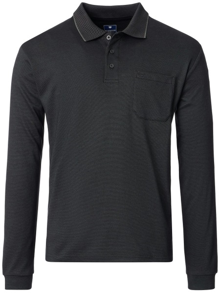 Redmond Poloshirt - Regular Fit - Langarm - Wash and Wear - anthrazit