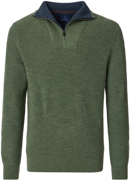 Redmond Pullover - Troyerkragen mit Reissverschluss - grün - ohne OVP