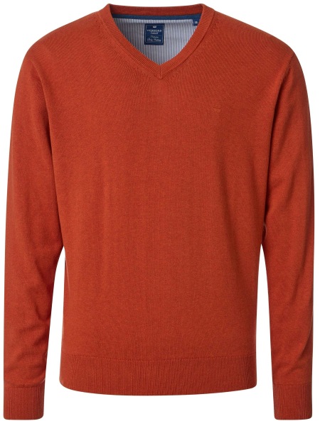 Redmond Pullover - V-Ausschnitt - terra rot - 600 215 