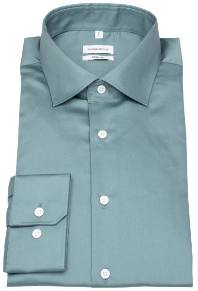 Seidensticker Hemd - Regular Fit - Kentkragen - Chambray - grün - ohne OVP - 145070 72 