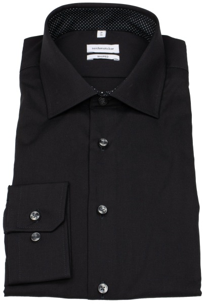 Seidensticker Hemd - Shaped Fit - Kentkragen - schwarz - ohne OVP
