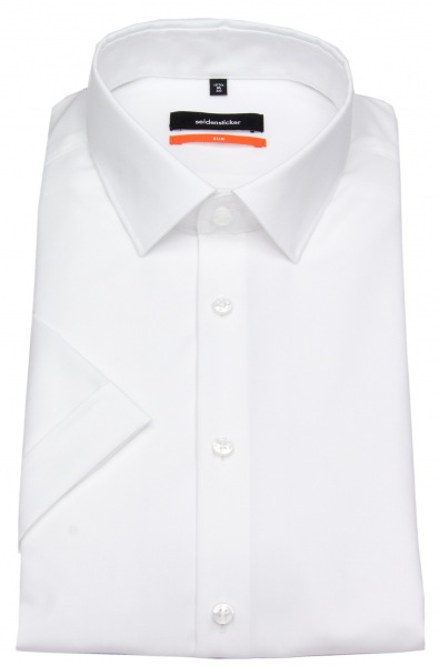 Seidensticker Kurzarmhemd - Slim Fit - Kentkragen - weiß - 676521 01 