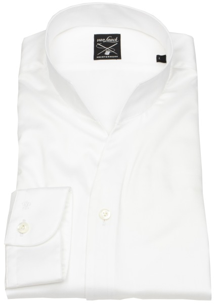 van Laack Hemd - Slim Fit - Stehkragen - Twill - weiß - 2073 132241 000 