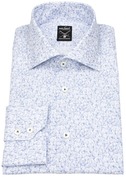 van Laack Hemd - Tailor Fit - Haikragen - Meisterwerk - feines Muster - blau / weiß