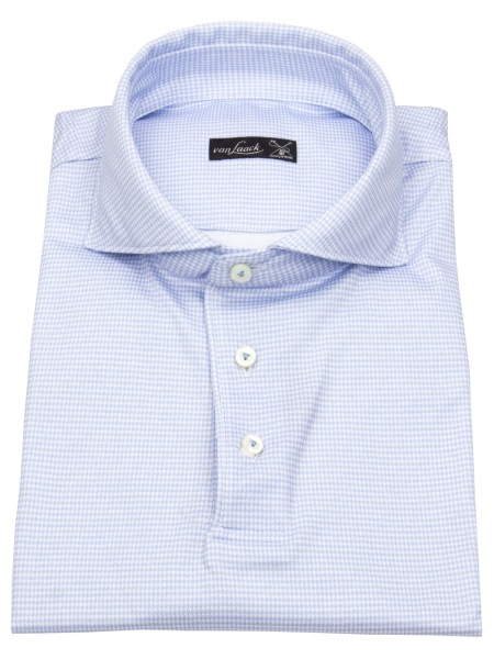 van Laack Poloshirt - Tailor Fit - leicht tailliert - hellblau / weiß - ohne OVP - 1720 187196 720 