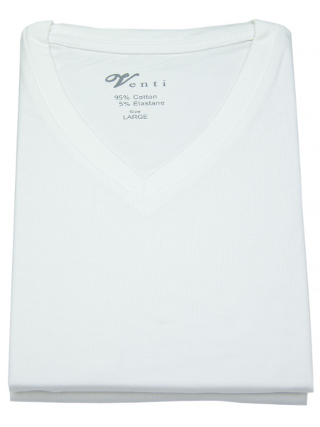 Venti T-Shirt Doppelpack - Modern Fit - V-Neck - weiß - ohne OVP - 012600 001 